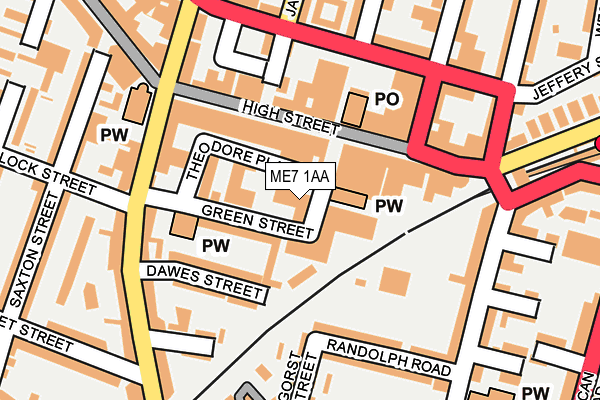 ME7 1AA map - OS OpenMap – Local (Ordnance Survey) ME7 1AA map - OS OpenMap – Local (Ordnance Survey)