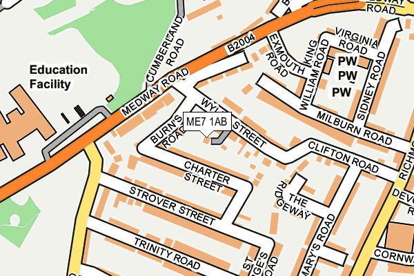 ME7 1AB map - OS OpenMap – Local (Ordnance Survey) ME7 1AB map - OS OpenMap – Local (Ordnance Survey)