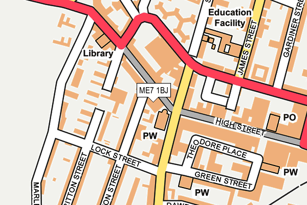 ME7 1BJ map - OS OpenMap – Local (Ordnance Survey) ME7 1BJ map - OS OpenMap – Local (Ordnance Survey)