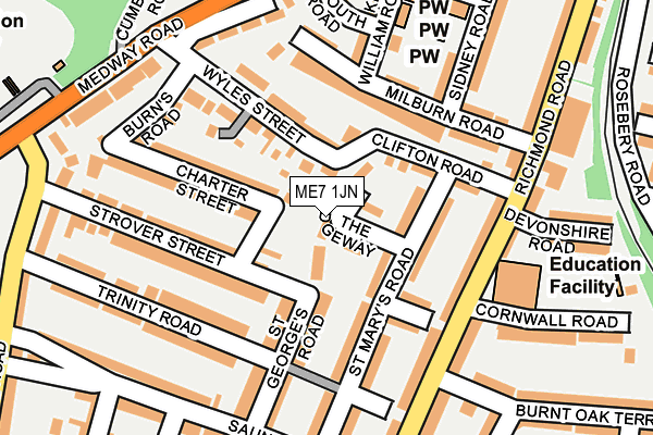 ME7 1JN map - OS OpenMap – Local (Ordnance Survey) ME7 1JN map - OS OpenMap – Local (Ordnance Survey)