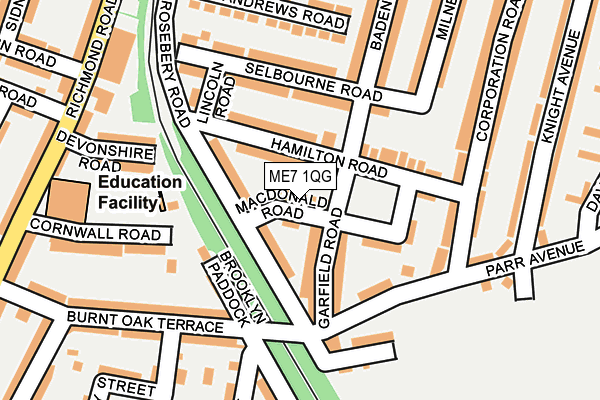 ME7 1QG map - OS OpenMap – Local (Ordnance Survey) ME7 1QG map - OS OpenMap – Local (Ordnance Survey)