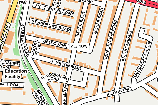 ME7 1QW map - OS OpenMap – Local (Ordnance Survey) ME7 1QW map - OS OpenMap – Local (Ordnance Survey)
