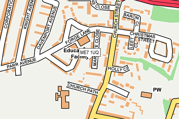 ME7 1UQ map - OS OpenMap – Local (Ordnance Survey) ME7 1UQ map - OS OpenMap – Local (Ordnance Survey)