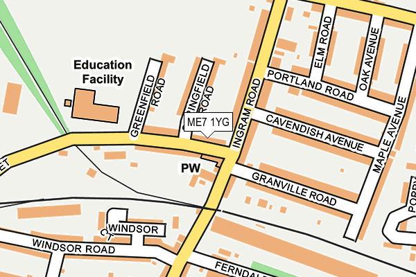 ME7 1YG map - OS OpenMap – Local (Ordnance Survey) ME7 1YG map - OS OpenMap – Local (Ordnance Survey)