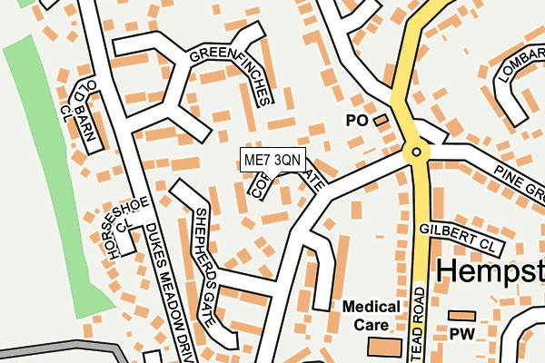 ME7 3QN map - OS OpenMap – Local (Ordnance Survey) ME7 3QN map - OS OpenMap – Local (Ordnance Survey)