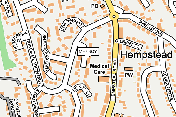 ME7 3QY map - OS OpenMap – Local (Ordnance Survey) ME7 3QY map - OS OpenMap – Local (Ordnance Survey)