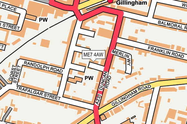 ME7 4AW map - OS OpenMap – Local (Ordnance Survey) ME7 4AW map - OS OpenMap – Local (Ordnance Survey)