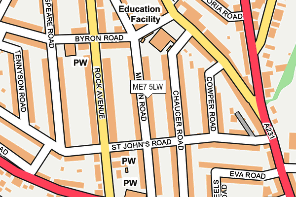 ME7 5LW map - OS OpenMap – Local (Ordnance Survey) ME7 5LW map - OS OpenMap – Local (Ordnance Survey)