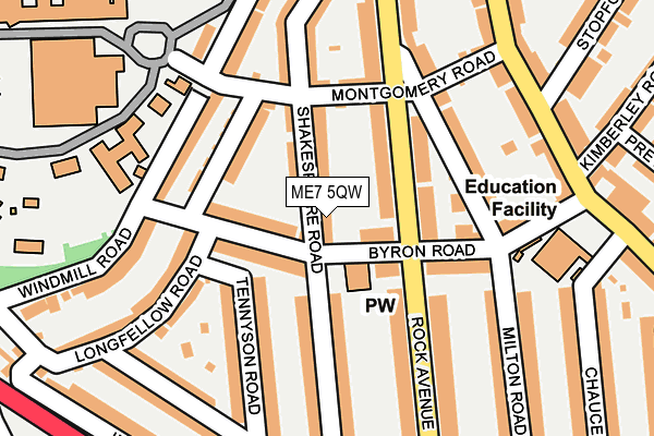 ME7 5QW map - OS OpenMap – Local (Ordnance Survey) ME7 5QW map - OS OpenMap – Local (Ordnance Survey)