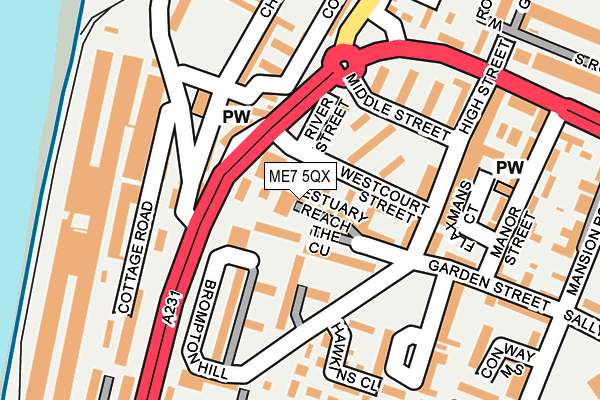 ME7 5QX map - OS OpenMap – Local (Ordnance Survey) ME7 5QX map - OS OpenMap – Local (Ordnance Survey)