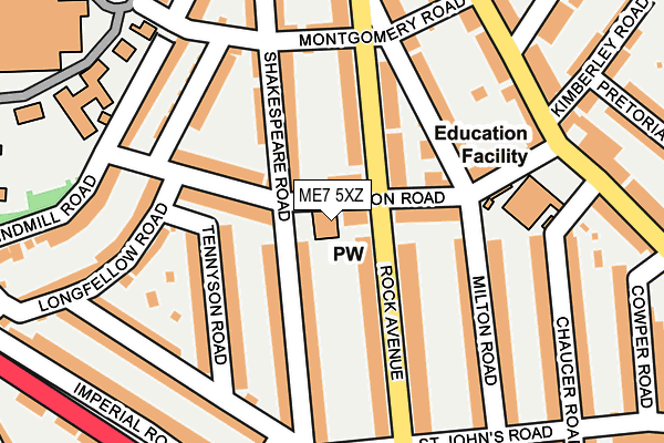 ME7 5XZ map - OS OpenMap – Local (Ordnance Survey) ME7 5XZ map - OS OpenMap – Local (Ordnance Survey)