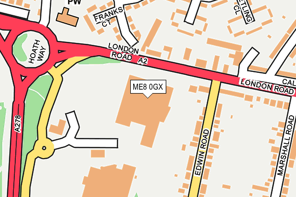 ME8 0GX map - OS OpenMap – Local (Ordnance Survey) ME8 0GX map - OS OpenMap – Local (Ordnance Survey)