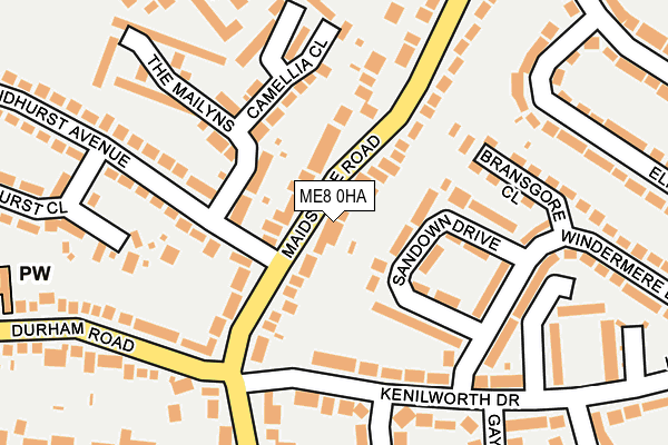 ME8 0HA map - OS OpenMap – Local (Ordnance Survey) ME8 0HA map - OS OpenMap – Local (Ordnance Survey)