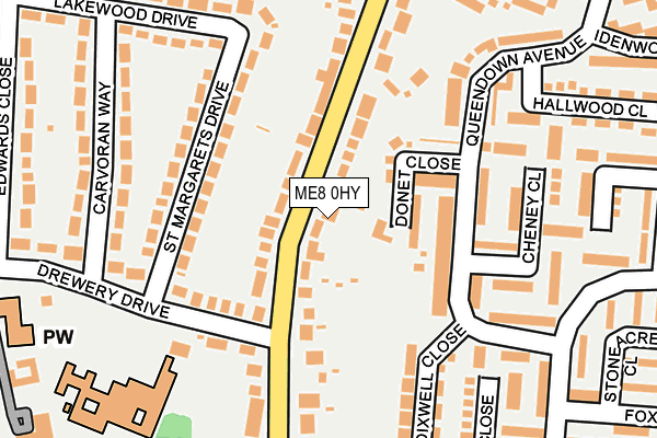 ME8 0HY map - OS OpenMap – Local (Ordnance Survey) ME8 0HY map - OS OpenMap – Local (Ordnance Survey)