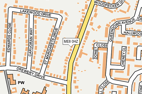 ME8 0HZ map - OS OpenMap – Local (Ordnance Survey) ME8 0HZ map - OS OpenMap – Local (Ordnance Survey)