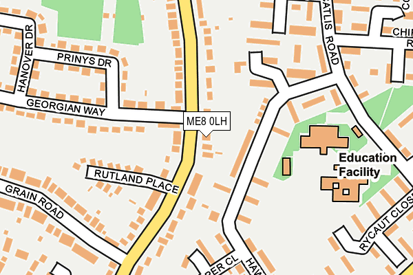 ME8 0LH map - OS OpenMap – Local (Ordnance Survey) ME8 0LH map - OS OpenMap – Local (Ordnance Survey)