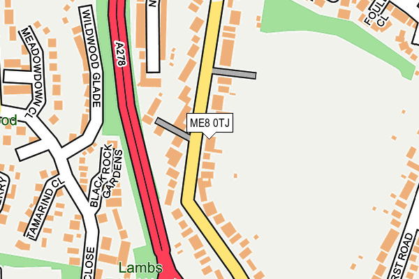 ME8 0TJ map - OS OpenMap – Local (Ordnance Survey) ME8 0TJ map - OS OpenMap – Local (Ordnance Survey)
