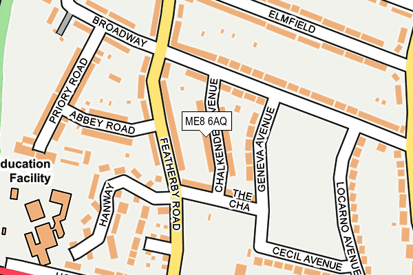 ME8 6AQ map - OS OpenMap – Local (Ordnance Survey) ME8 6AQ map - OS OpenMap – Local (Ordnance Survey)