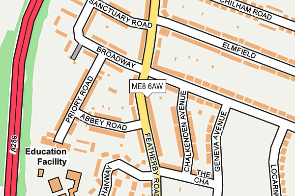 ME8 6AW map - OS OpenMap – Local (Ordnance Survey) ME8 6AW map - OS OpenMap – Local (Ordnance Survey)
