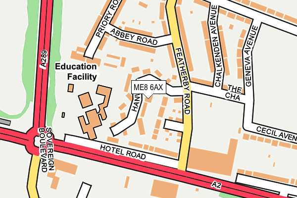 ME8 6AX map - OS OpenMap – Local (Ordnance Survey) ME8 6AX map - OS OpenMap – Local (Ordnance Survey)