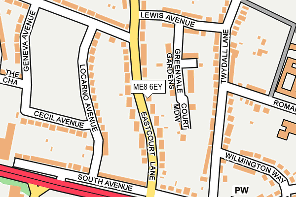 ME8 6EY map - OS OpenMap – Local (Ordnance Survey) ME8 6EY map - OS OpenMap – Local (Ordnance Survey)