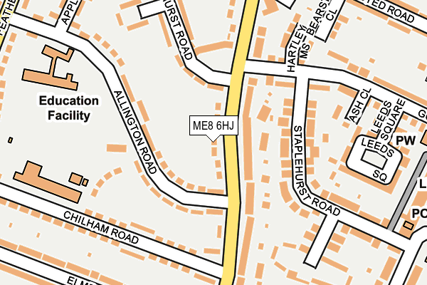 ME8 6HJ map - OS OpenMap – Local (Ordnance Survey) ME8 6HJ map - OS OpenMap – Local (Ordnance Survey)