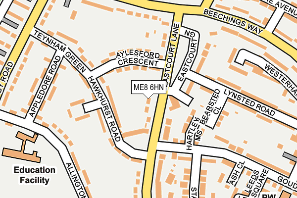 ME8 6HN map - OS OpenMap – Local (Ordnance Survey) ME8 6HN map - OS OpenMap – Local (Ordnance Survey)
