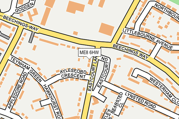 ME8 6HW map - OS OpenMap – Local (Ordnance Survey) ME8 6HW map - OS OpenMap – Local (Ordnance Survey)