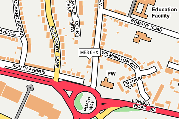 ME8 6HX map - OS OpenMap – Local (Ordnance Survey)