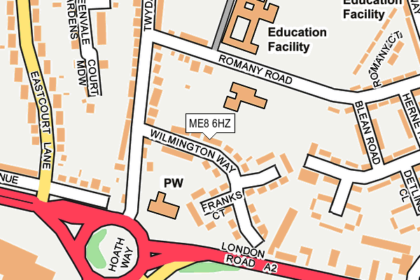 ME8 6HZ map - OS OpenMap – Local (Ordnance Survey)