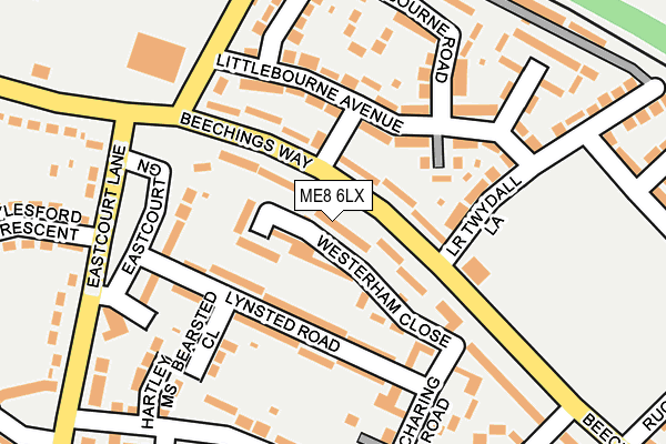 ME8 6LX map - OS OpenMap – Local (Ordnance Survey) ME8 6LX map - OS OpenMap – Local (Ordnance Survey)