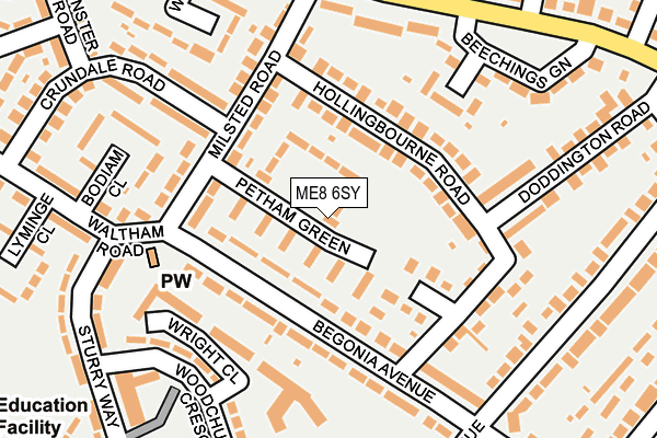 ME8 6SY map - OS OpenMap – Local (Ordnance Survey) ME8 6SY map - OS OpenMap – Local (Ordnance Survey)