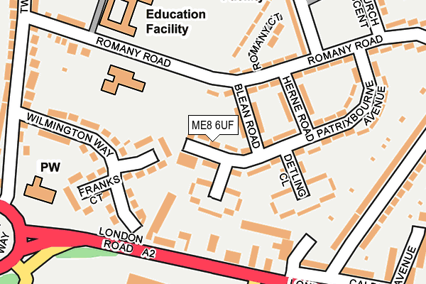 ME8 6UF map - OS OpenMap – Local (Ordnance Survey) ME8 6UF map - OS OpenMap – Local (Ordnance Survey)