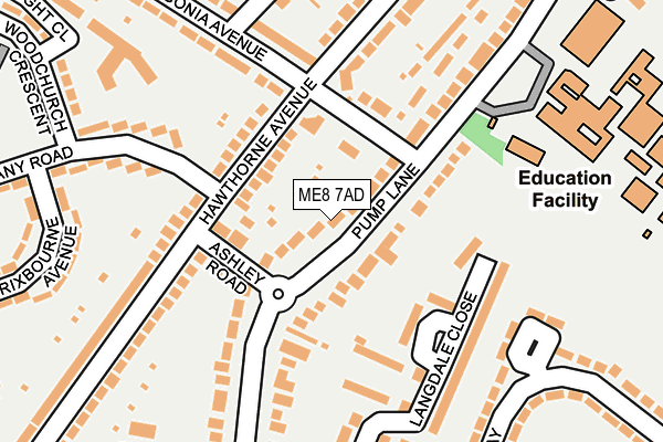 ME8 7AD map - OS OpenMap – Local (Ordnance Survey) ME8 7AD map - OS OpenMap – Local (Ordnance Survey)