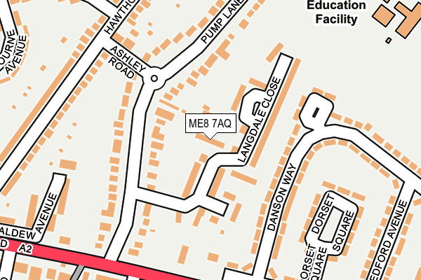 ME8 7AQ map - OS OpenMap – Local (Ordnance Survey) ME8 7AQ map - OS OpenMap – Local (Ordnance Survey)
