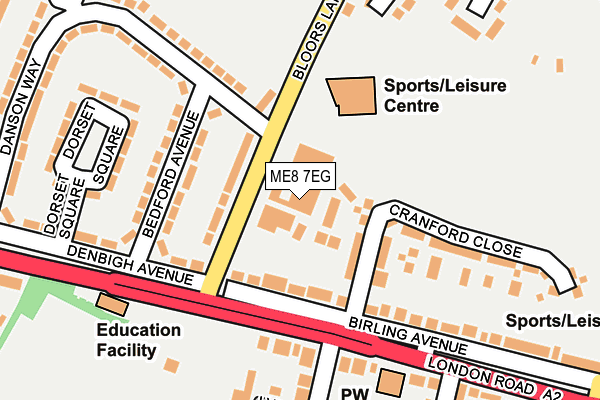 ME8 7EG map - OS OpenMap – Local (Ordnance Survey) ME8 7EG map - OS OpenMap – Local (Ordnance Survey)