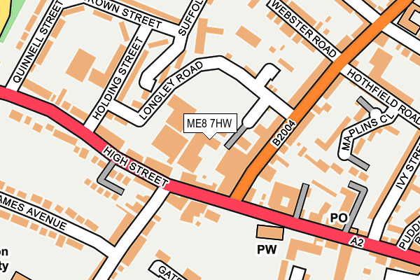 ME8 7HW map - OS OpenMap – Local (Ordnance Survey)