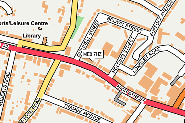 ME8 7HZ map - OS OpenMap – Local (Ordnance Survey)