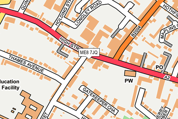 ME8 7JQ map - OS OpenMap – Local (Ordnance Survey) ME8 7JQ map - OS OpenMap – Local (Ordnance Survey)