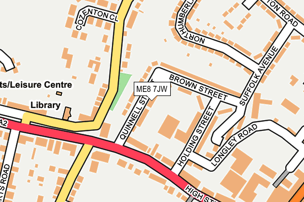 ME8 7JW map - OS OpenMap – Local (Ordnance Survey) ME8 7JW map - OS OpenMap – Local (Ordnance Survey)