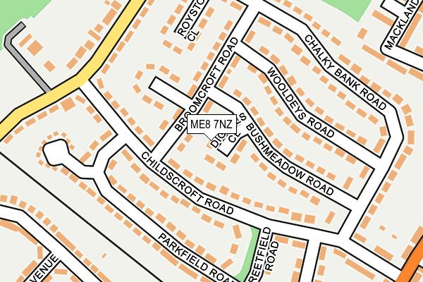 ME8 7NZ map - OS OpenMap – Local (Ordnance Survey) ME8 7NZ map - OS OpenMap – Local (Ordnance Survey)