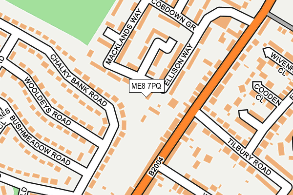 ME8 7PQ map - OS OpenMap – Local (Ordnance Survey) ME8 7PQ map - OS OpenMap – Local (Ordnance Survey)