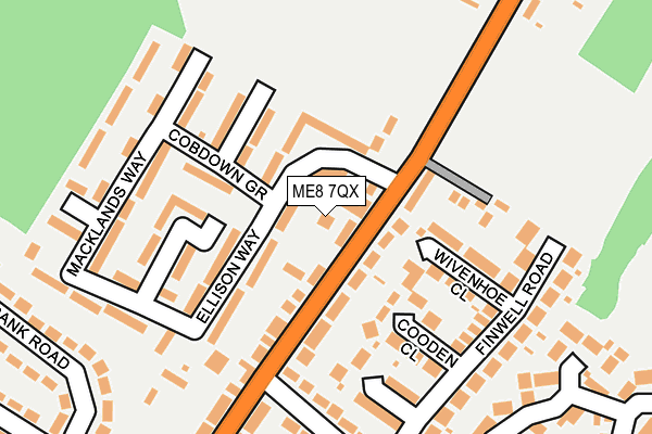 ME8 7QX map - OS OpenMap – Local (Ordnance Survey) ME8 7QX map - OS OpenMap – Local (Ordnance Survey)