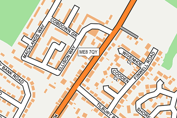 ME8 7QY map - OS OpenMap – Local (Ordnance Survey) ME8 7QY map - OS OpenMap – Local (Ordnance Survey)