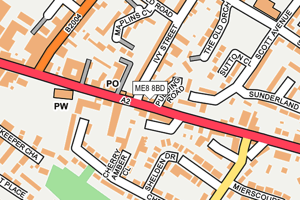 ME8 8BD map - OS OpenMap – Local (Ordnance Survey) ME8 8BD map - OS OpenMap – Local (Ordnance Survey)
