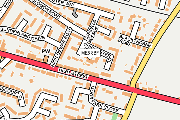 ME8 8BF map - OS OpenMap – Local (Ordnance Survey) ME8 8BF map - OS OpenMap – Local (Ordnance Survey)