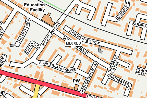 ME8 8BU map - OS OpenMap – Local (Ordnance Survey) ME8 8BU map - OS OpenMap – Local (Ordnance Survey)