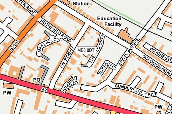 ME8 8DT map - OS OpenMap – Local (Ordnance Survey) ME8 8DT map - OS OpenMap – Local (Ordnance Survey)