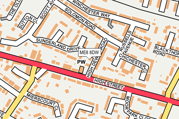 ME8 8DW map - OS OpenMap – Local (Ordnance Survey) ME8 8DW map - OS OpenMap – Local (Ordnance Survey)