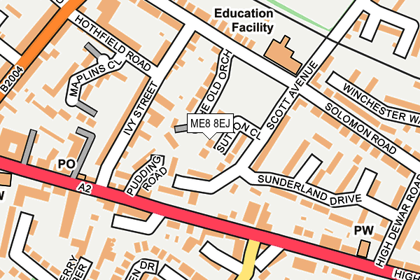 ME8 8EJ map - OS OpenMap – Local (Ordnance Survey)